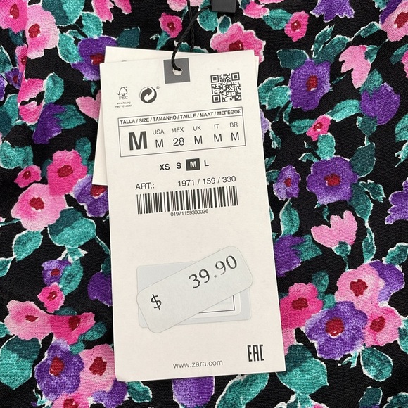 NWT Zara Floral Top - Picture 2 of 3